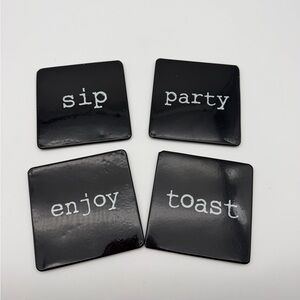Joseph A. Collection Distressed Metal coasters with‎ caddy